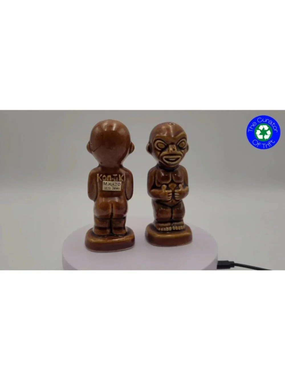 Kon-Tiki Salt And Pepper Shaker Set Steve Crane M Kato Seto Japan 1960s Vintage
